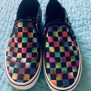 Vans Prism Checkerboard Slip Ons 6.5